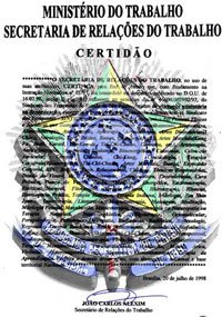 Certidão Ministerial do SINTE Certidão Ministerial do SINTE