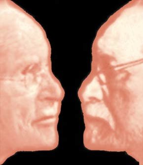 Jung, Freud e o Cálice Terapêutico - Ilustração de Henrique Vieira Filho Jung Freud Cálice