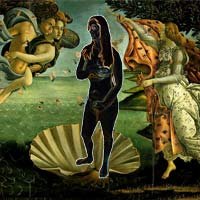 Vênus Como Sombra - Modelo: Luana - Arte Digital sobre quadro de Botticelli: Henrique Vieira Filho